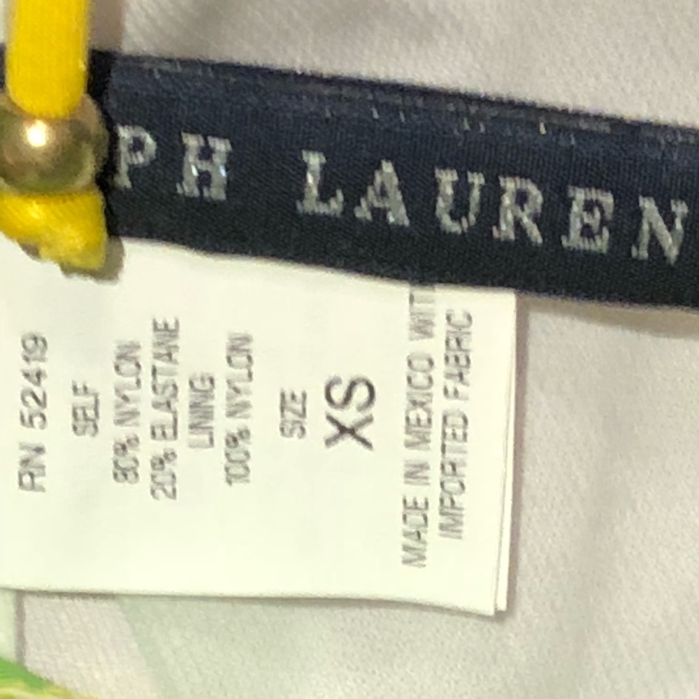 NWT-RALPH LAUREN Yellow/Green/Blue tankini top XS - Picture 5 of 7